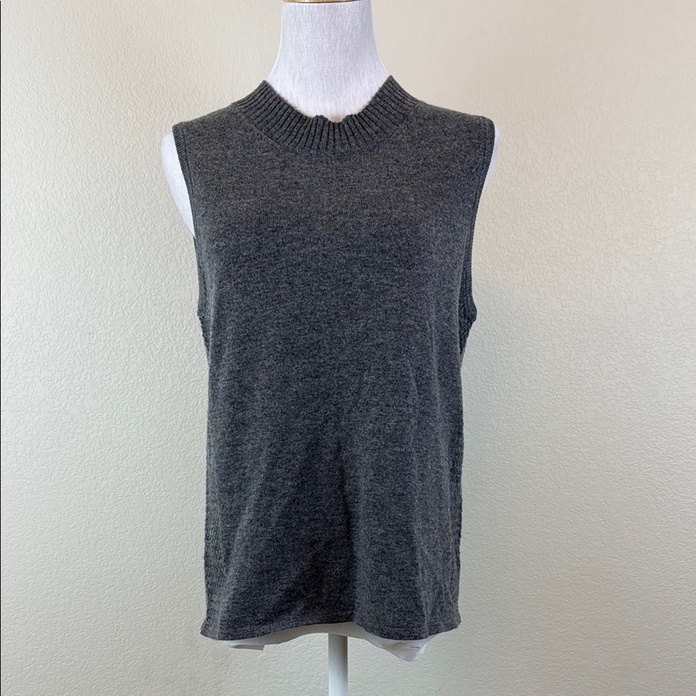 Faherty Wool/Cashere Charcoal Sleeveless Knit Top Size Large